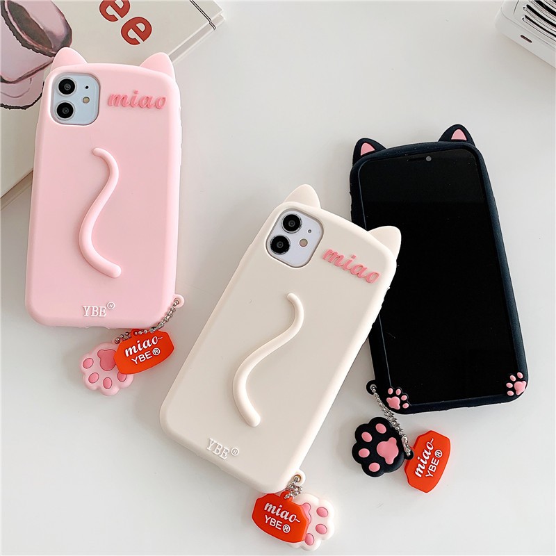Iphone 16 pro max 15 pro max เคสโทรศัพท์วัสดุซิลิกาเจลลายแมวด้านหลัง
