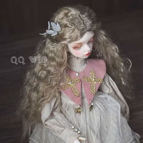 Bjd/sd ตุ๊กตาวิกผม BJD ขนาดเล็ก 1/8 1/6 1/4 1/3 ขนาดใหญ่ 1/3 Super ตุ๊กตาเด็กผมยาวขนาดกลางบะหมี่กึ่งสําเร็จรูปม้วนเลียนแบบ Mohair วิกผม Alice