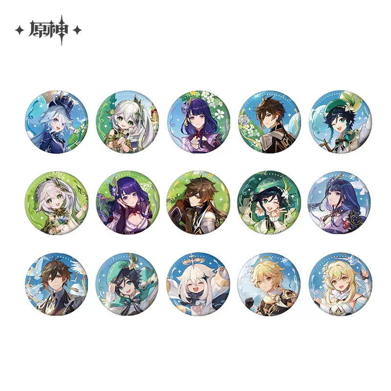 Sunsyea Genshin Impact สินค้าอย่างเป็นทางการ miHoYo Original Anniversary Series Badge Venti Zhongli Raiden Shogun Naihida Lumine Aether Paimon