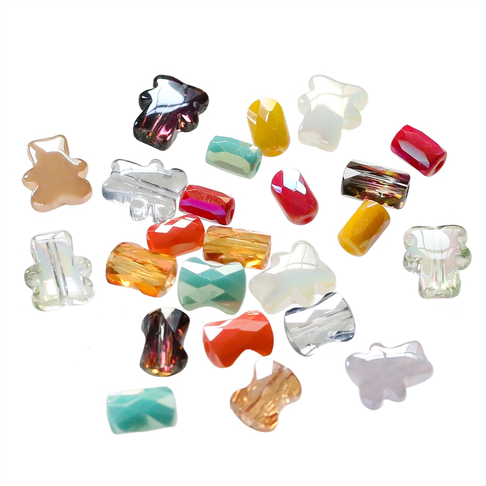 St.kunkka 40/80 ชิ้นแก้วสี AB หมีลูกปัดสีสันทรงกระบอกหลวมลูกปัดอุปกรณ์เสริม DIY สร้อยคอลูกปัด