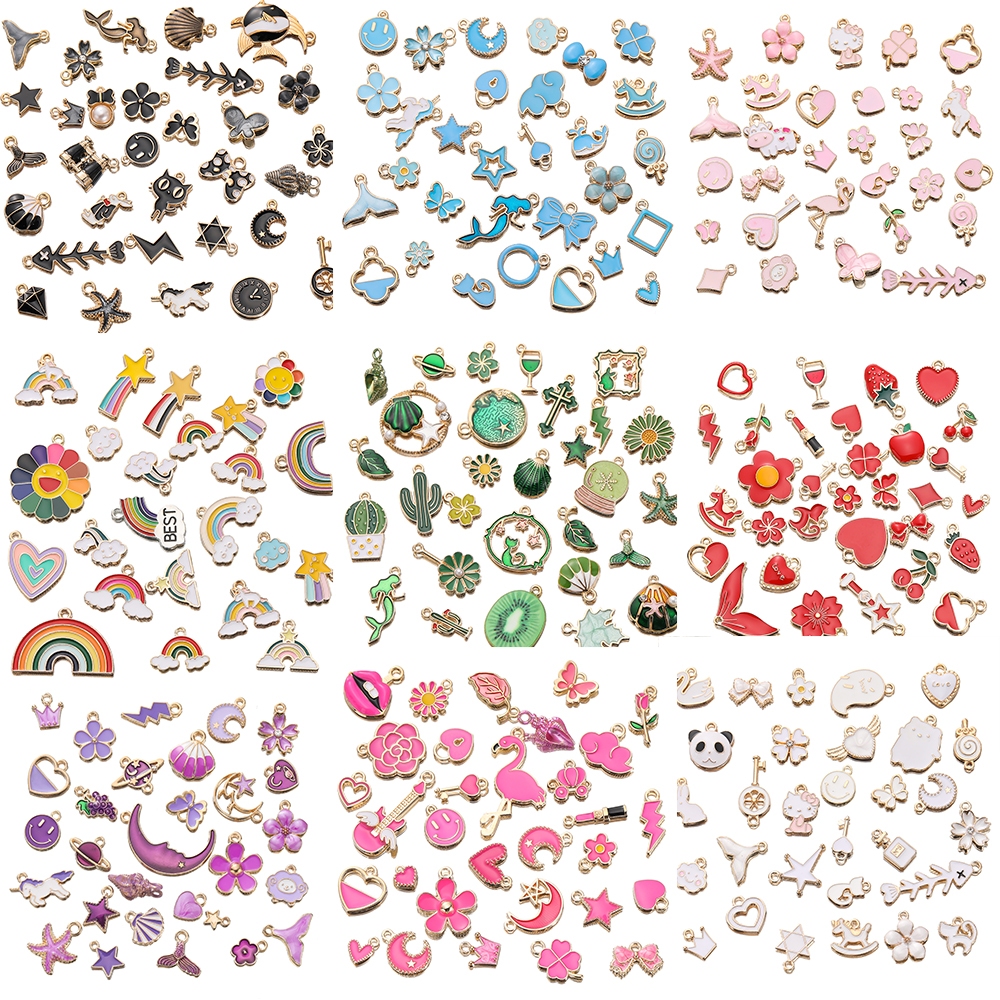 St.kunkka 10 ชิ้นผสมน้ำมันหยดจี้ผลไม้สัตว์ทะเลจี้ DIY สร้อยข้อมือสร้อยคอเครื่องประดับ