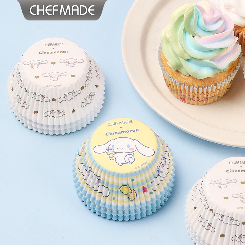 Chefmade กระดาษมาตรฐาน Cupcake Liner 100PCS 7 ซม.* 3 ซม.มัฟฟินกระดาษเบเกอรี่ถ้วย Cupcake กรณี อย.รับรอง CL5035/ CL5036