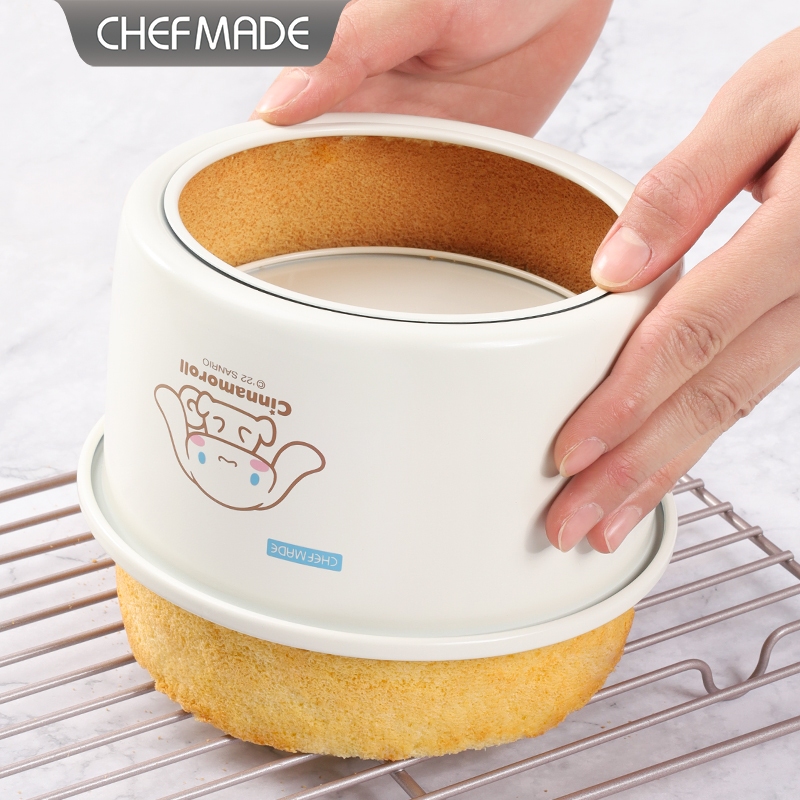 CHEFMADE Cinnamoroll กระทะเค้กกลม 6 นิ้วแม่พิมพ์เค้กชิฟฟ่อนที่ถอดออกได้ด้านล่างที่ถอดออกได้แม่พิมพ์อบไม่ติดแม่พิมพ์เค้ก CL5029