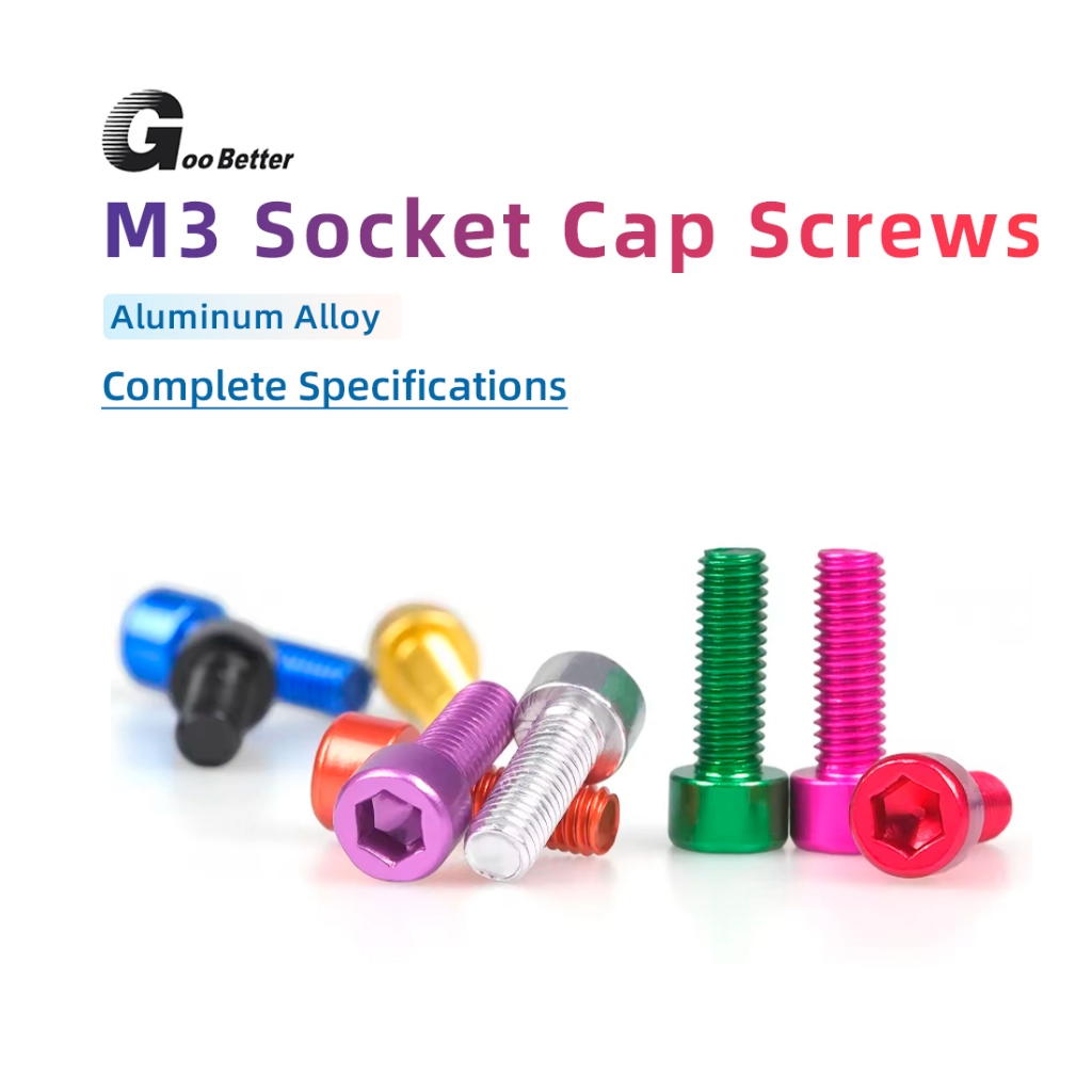 M3 7075 หัวถ้วยอลูมิเนียมอัลลอยด์หกเหลี่ยมซ็อกเก็ตสกรู Anodic  ﻿ สกรูหัวจมหกเหลี่ยม Allen Hex ชุดสลักเกลียว