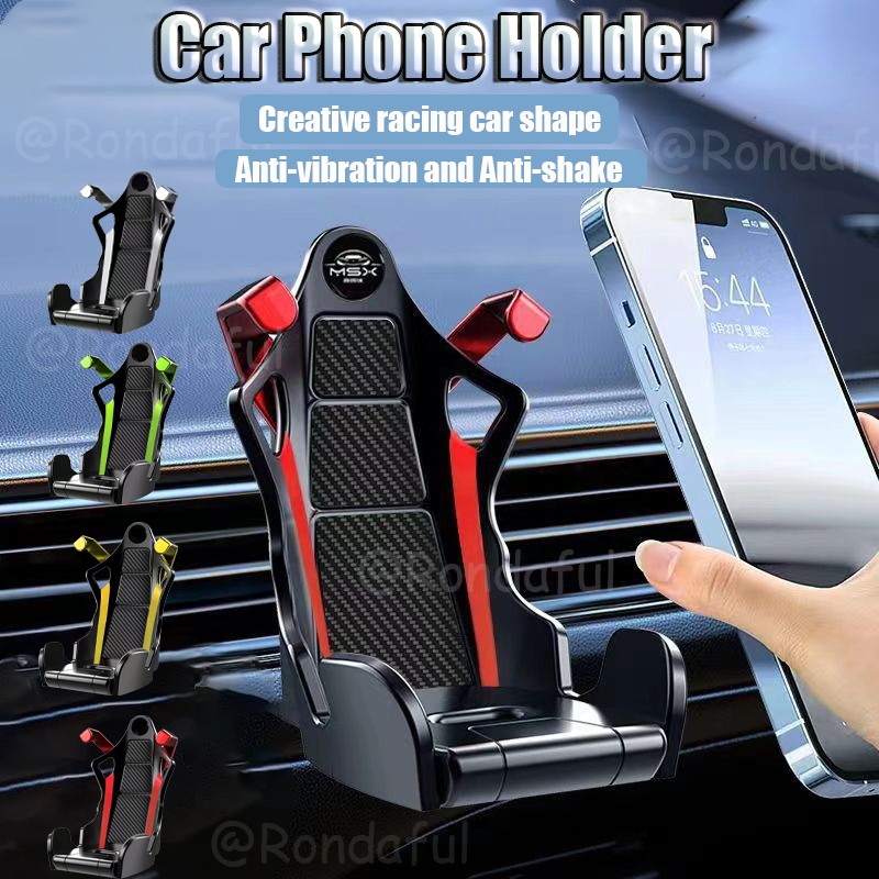 ที ่ วางโทรศัพท ์ แข ่ งคลิปมั ่ นคง Racing Seat Air Vent ที ่ วางโทรศัพท ์ ขนาดกะทัดรัดและ Universal Car Vent Phone Mount