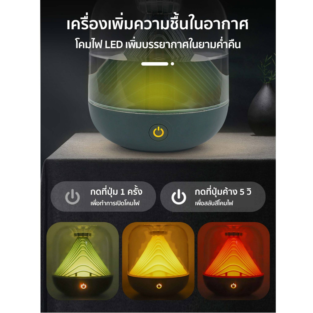 เครื่องพ่นอโรม่า ฟอกอากาศ ไร้สาย 700ml เครื่องพ่นไอน้ำ เพิ่มความชื้น มีโคมไฟ พ่นน้ำมันหอมระเหย Humidifier