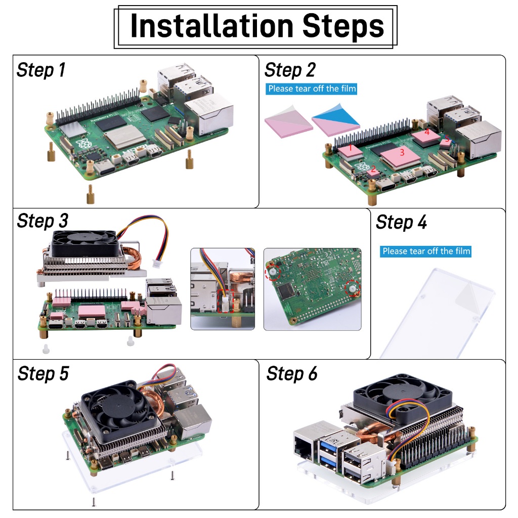 52pi Ultra Thin ICE Tower Cooler สําหรับ Raspberry Pi 5