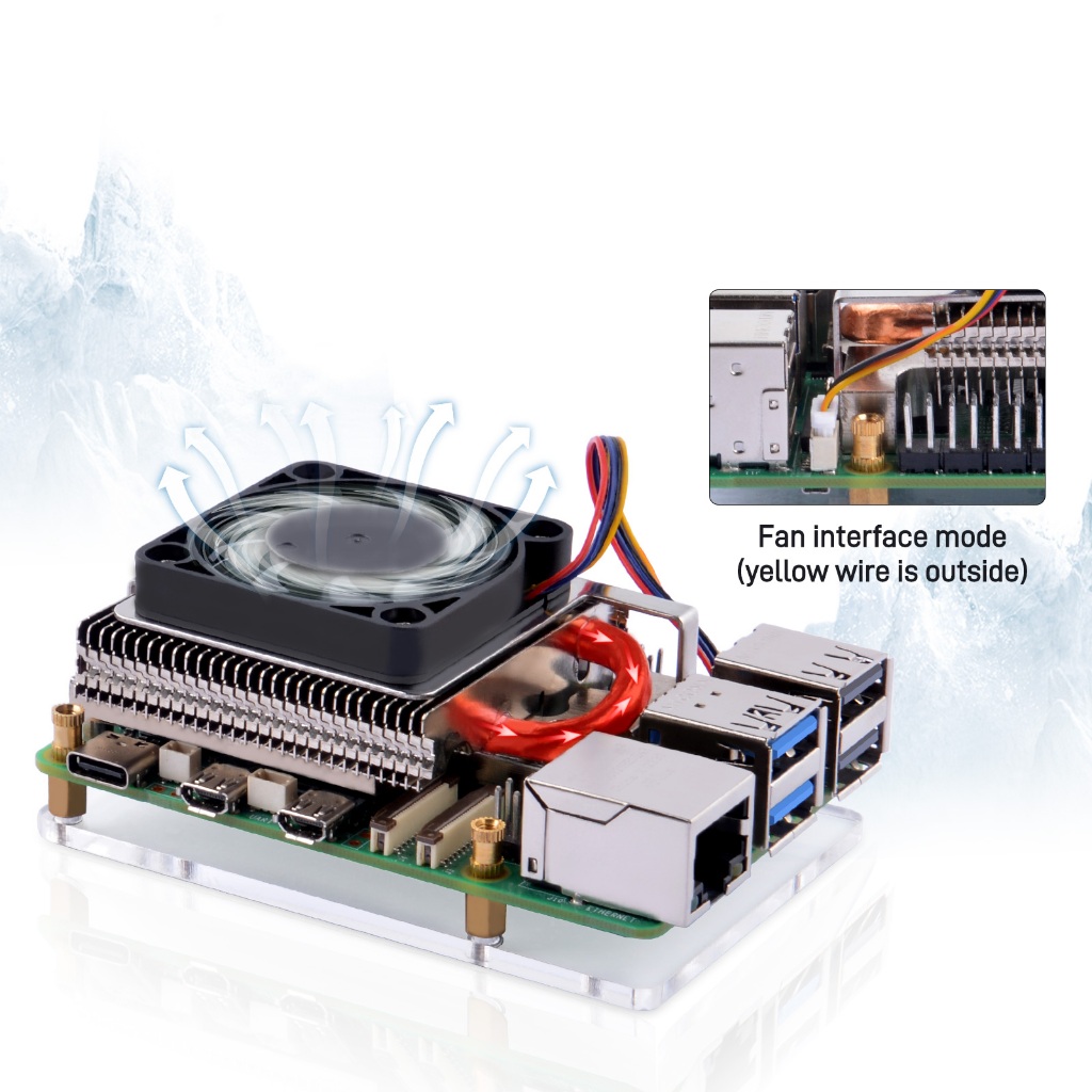 52pi Ultra Thin ICE Tower Cooler สําหรับ Raspberry Pi 5