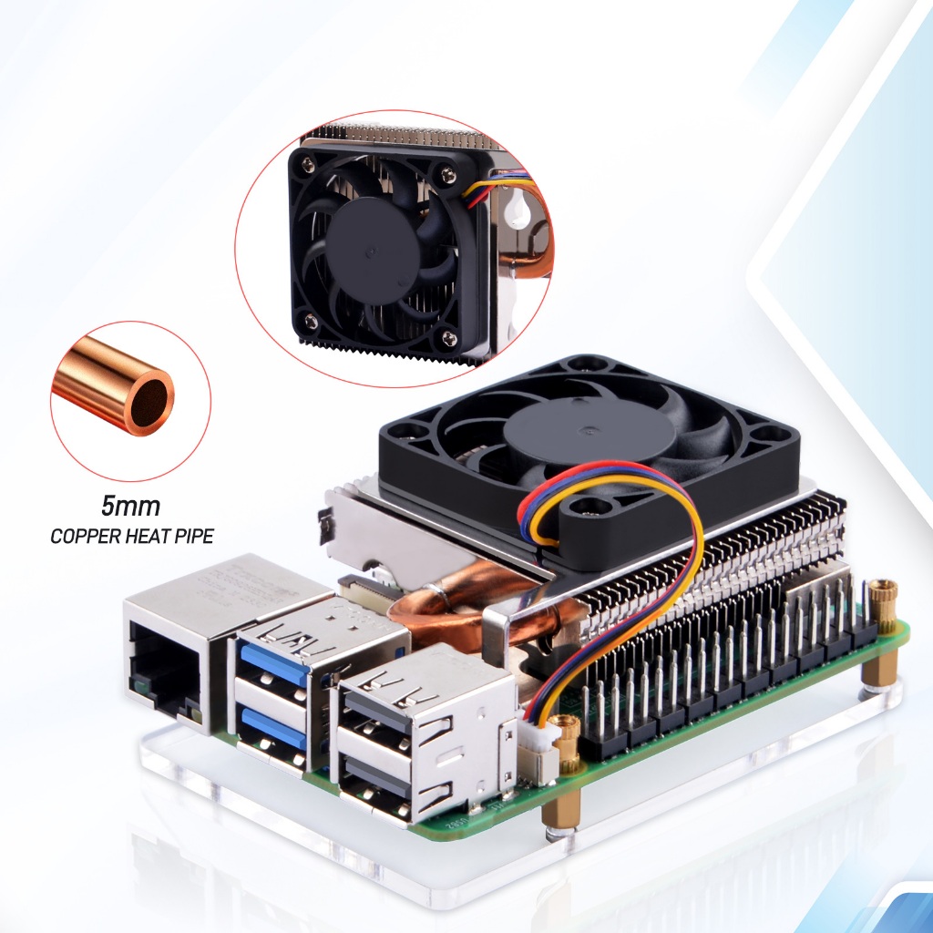52pi Ultra Thin ICE Tower Cooler สําหรับ Raspberry Pi 5