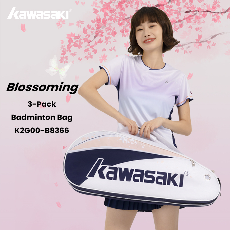 KAWASAKI กระเป๋าแบดมินตันคาวาซากิให้กระเป๋ารองเท้า ข8366&ก8354แร็กเก็ตควร แร็กเก็ตกีฬาไหล่เดี่ยวกระเป๋าเทนนิสแบบพกพากีฬากระเป๋า (สําหรับ 3 ไม้)