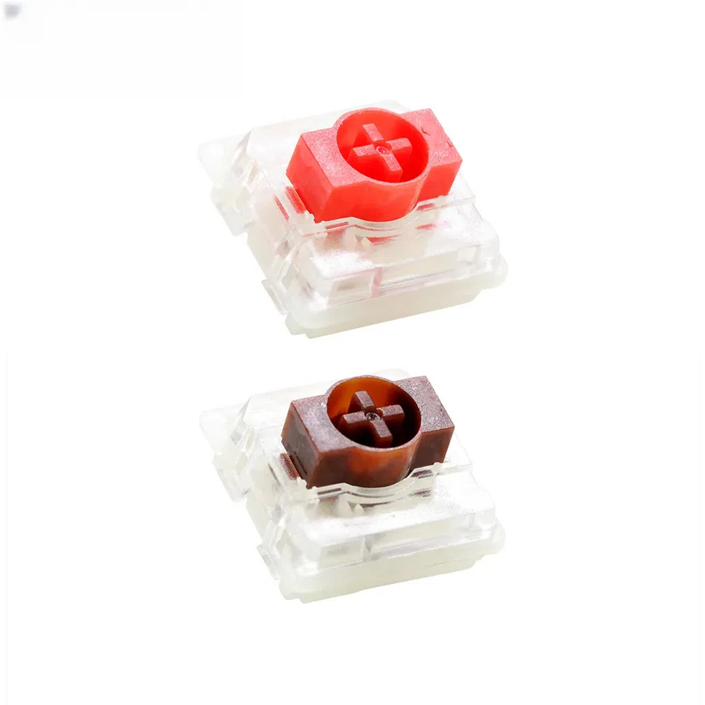 5Pin Low Profile สวิตช์สีน้ําตาล/แดง 10 ชิ้น - สําหรับคีย์บอร์ดเชิงกลบางเฉียบ DIY