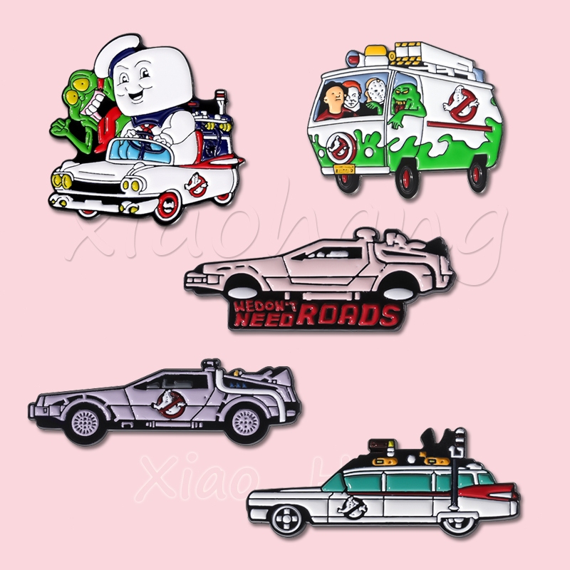 การ์ตูน Ghostbusters To The Future เข็มกลัดโลหะ Pins ป้ายภาพยนตร์ Pin เข็มกลัดอุปกรณ์เสริมของขวัญสําหรับเด็กเพื่อน