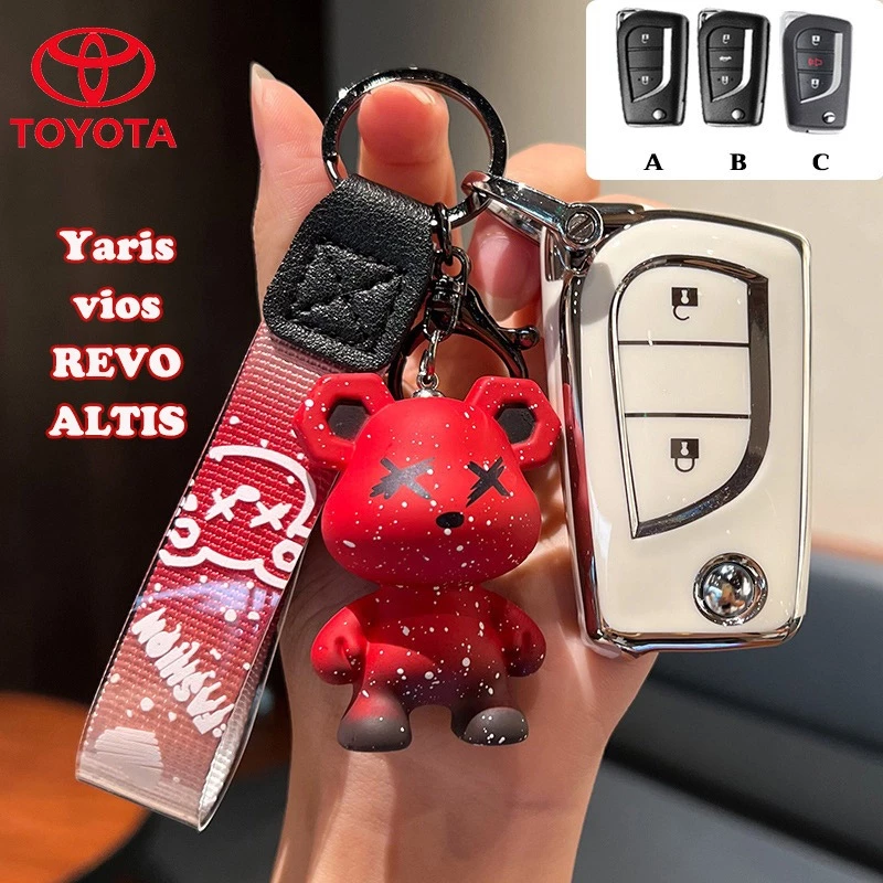 เคสกุญแจรถยนต์ Toyota 2 ปุ่ม 3 ปุ่ม สำหรับ Toyota Hilux Revo/Altis ปี 2014- 2019 ปลอกกุญแจรถยนต์ Toyota corolla Altis 2010