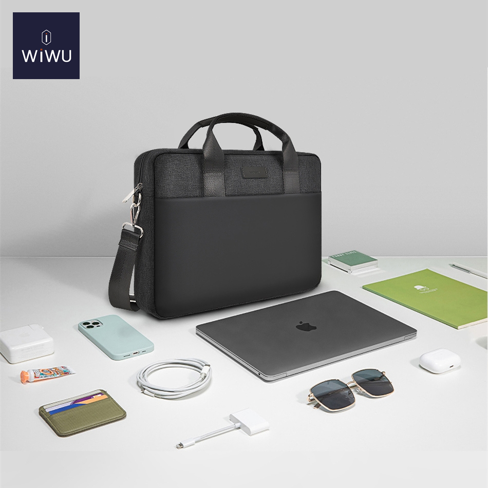 Wiwu กระเป๋าแล็ปท็อปสําหรับ MateBook 16s Redmi Book 16 Redmi Book Pro 15 ThinkBook 16 กระเป๋าเอกสารไหล่กันน้ําสําหรับ MateBook X Pro 13 Redmi Book Pro 14 ThinkBook 14