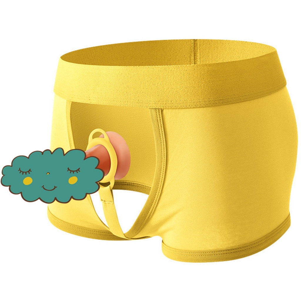 CLEVER-MENMODESexy ชุดชั้นในชายด้านหน้ากระเป๋า Hollow Out แหวนซิลิโคนนักมวยผ้าฝ้ายก้น Breathable ชายกางเกง