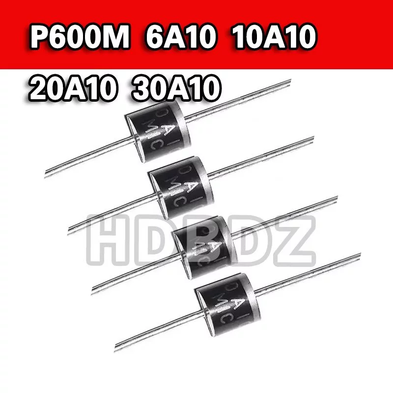 20pcs P600M 6A10 10A10 20A10 30A10 R-6 R Rectifier Diode High Power Rectifier In-Line IC