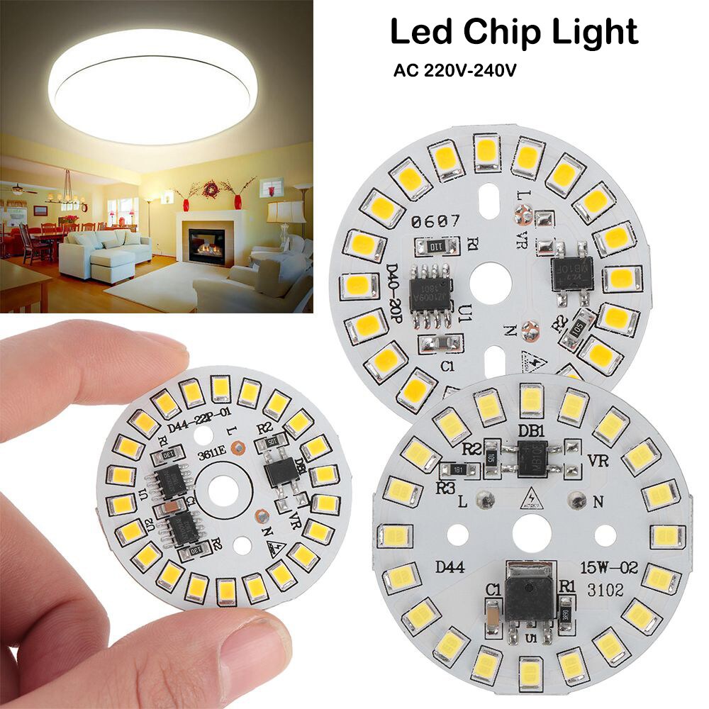 ชิป LED หลอดไฟ 3W 5W 7W 9W 12W 15W SMD รอบหลอดไฟชิปโมดูลลูกปัดแหล่งแผ่นสําหรับ AC 220V-240V หลอดไฟสปอตไลท์สีขาว/อุ่น
