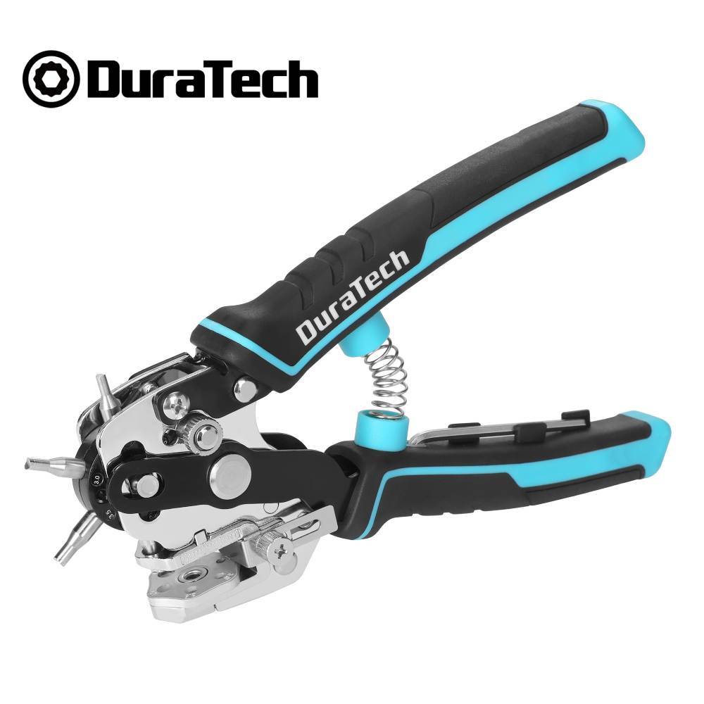 Duratech คีมเจาะอเนกประสงค์ 6 ขนาด จากหนังถึงแผ่นเหล็ก สำหรับแผ่นอะลูมิเนียมสแตนเลสพลาสติกหนังผ้า จัดชุดครบทุกขนาด ใช้ในงานอุตสาหกรรมและงานDIY