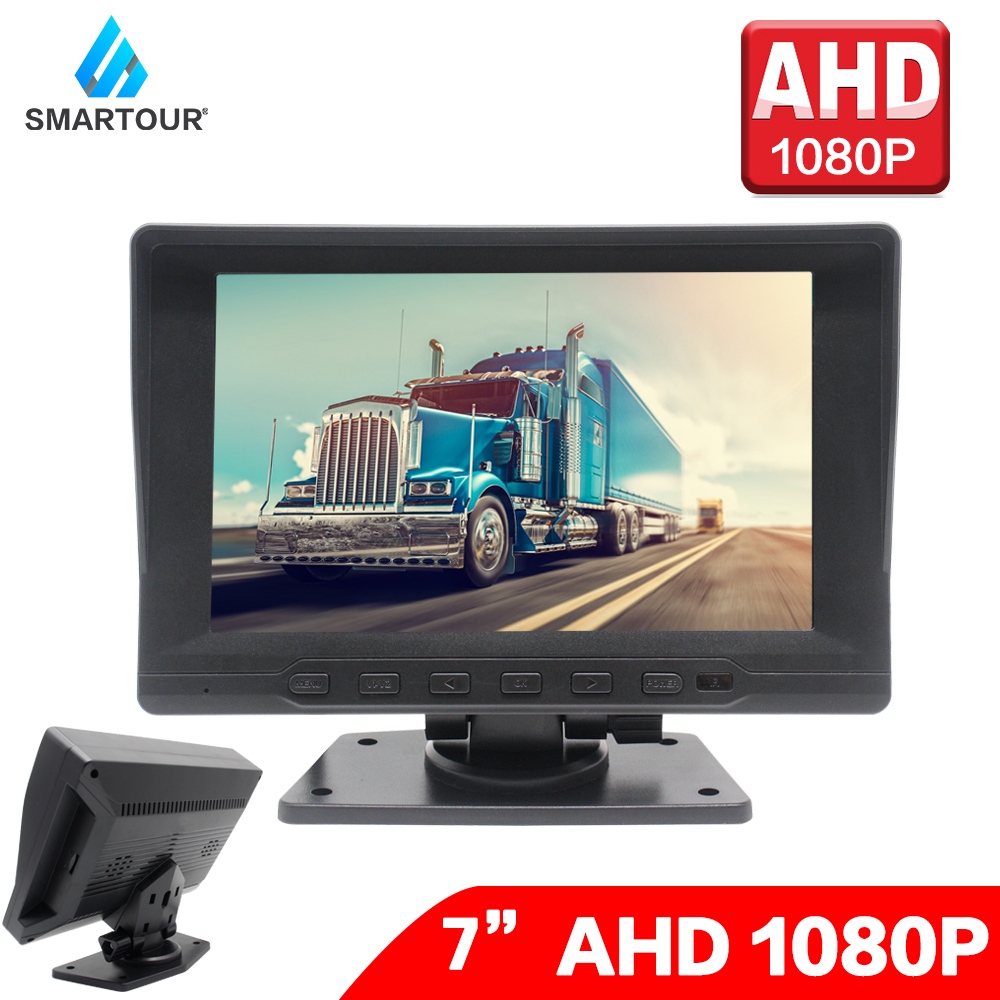 Smartour 7 นิ ้ ว IPS AHD 720p/1080p Car Monitor Full HD หน ้ าจอขนาดใหญ ่ 12V-24V รถสํารองด ้ านหลังดูระบบสําหรับรถบรรทุกรถบัส
