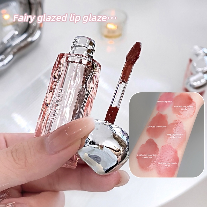 Gege Bear Water Gloss Lip Glaze Clear Moisten 3D Glass Lip Makeup Natural Glossy Lasting Holding Color Non Stick Cup Lip Gloss NO.GX1156