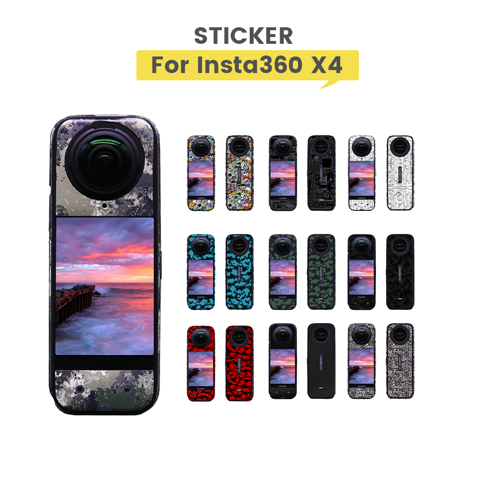 ฟิล์มป้องกันสําหรับ Insta 360 X4 Anti-Scratch PVC กล้อง Decals สติกเกอร์ X4 กล้องพาโนรามา Decals อุปกรณ์เสริม