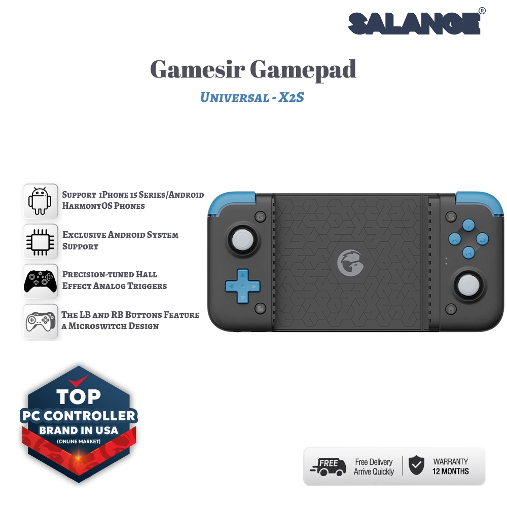 Salange ใหม่ GameSir X2s บลูทูธมือถือเกมแพดโทรศัพท์ Android เกมคอนโทรลเลอร์สำหรับ Cloud GAMING Xbox 