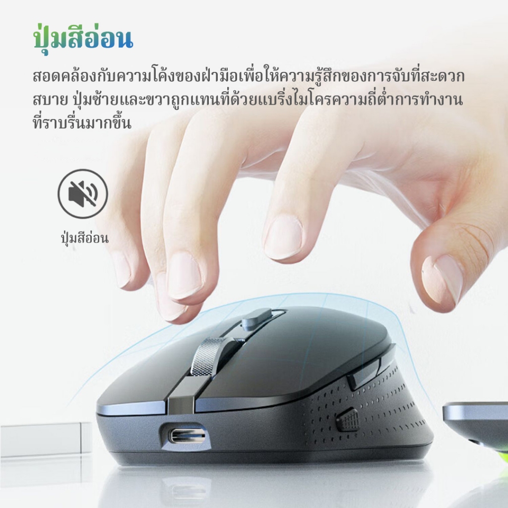 เมาส์ไร้สาย Acer M155 เมาส์สองโหมดบลูทูธไร้สาย type-c เมาส์สํานักงานแบบพกพาแบบชาร์จไฟได้ การออกแบบตามหลักสรีรศาสตร์