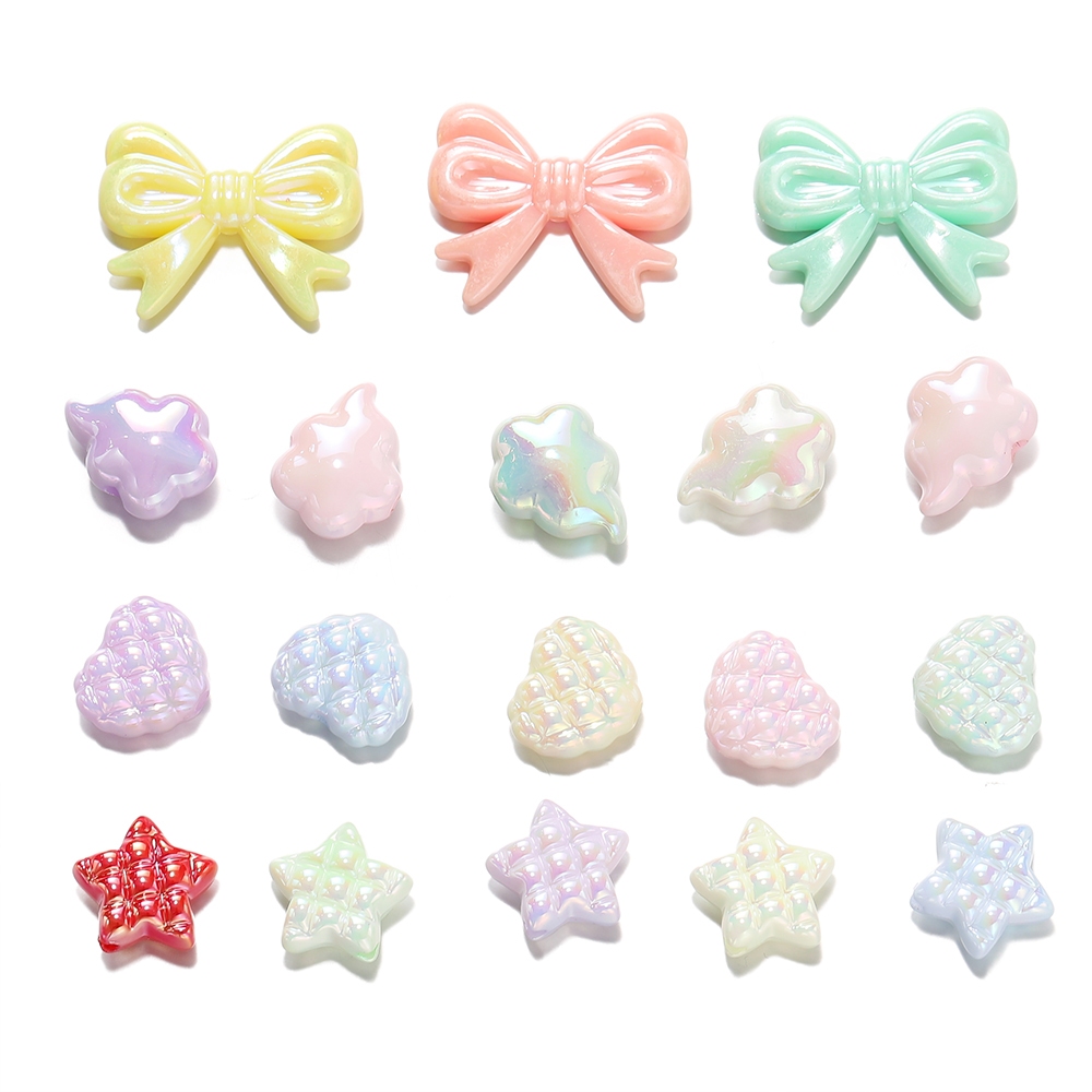 St. kunkka 5/10 ชิ ้ นอะคริลิคหัวใจโบว ์ ลูกปัดห ้ าแฉก Star Cloud AB สีสัน Charm หลวมลูกปัด DIY สร ้ อยข ้ อมือสร ้ อยคอจี ้