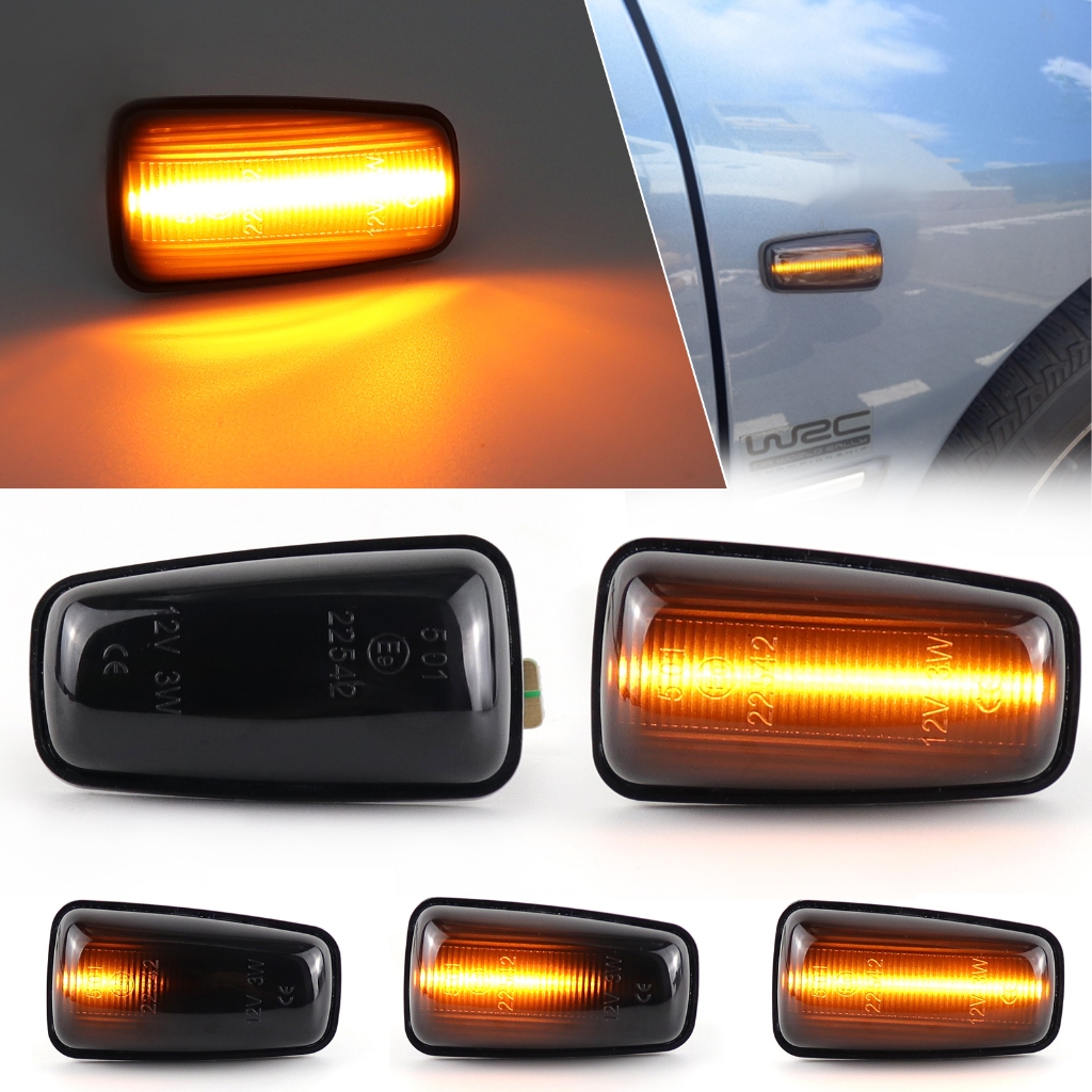 2 ชิ้น แบบไดนามิก LED ไฟเลี้ยวด้านข้างสําหรับ Peugeot 306 106 406 806 Expert Partner สําหรับ Citroen