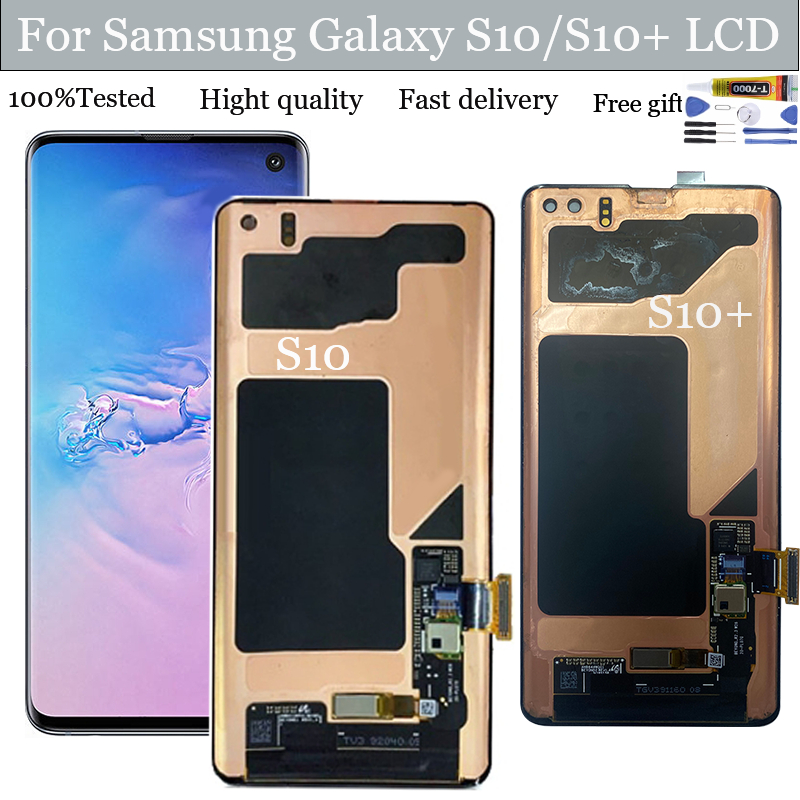 SAMSUNG Original AMOLEDสําหรับSamsung Galaxy S10 5G n977n S10 Plus G975FจอแสดงผลLcdดิจิตอลหน้าจอสัมผ