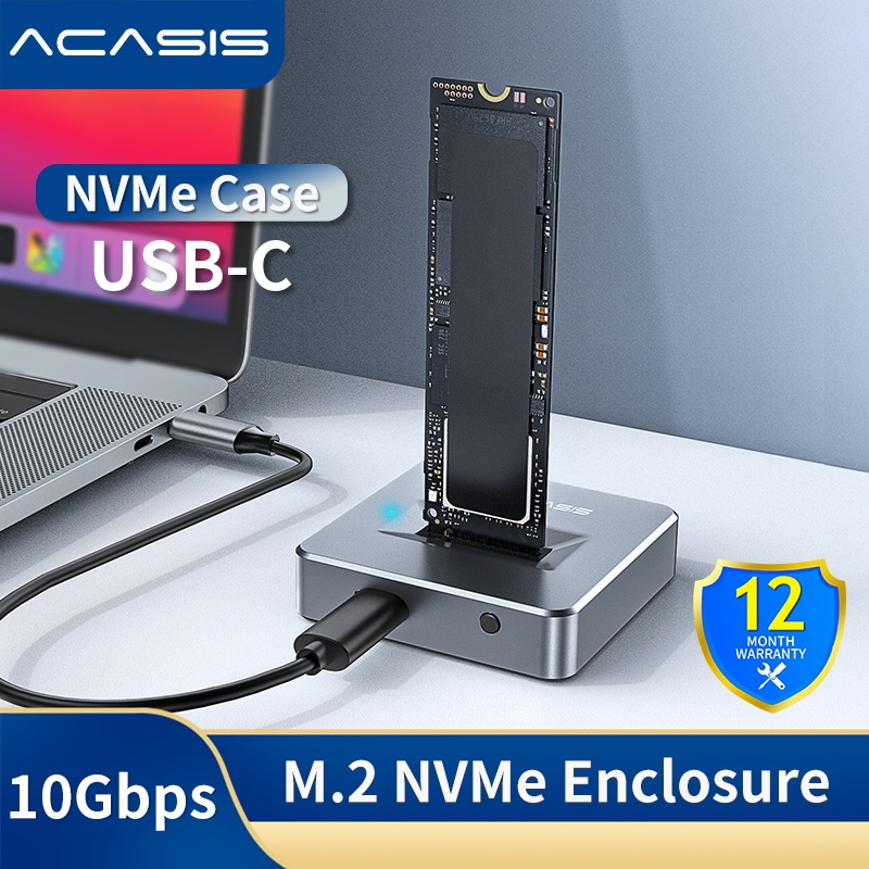 อะแดปเตอร์ Acasis NVME/SATA เป็น USB, ไม่มีโคลนสายเคเบิล, ชิปสะพาน USB 3.1 Gen 2 ประสิทธิภาพสูง, ใช้เป็น SSD แบบพกพา, USB to M2 SSD Key M, รองรับ Windows XP 7 8 10