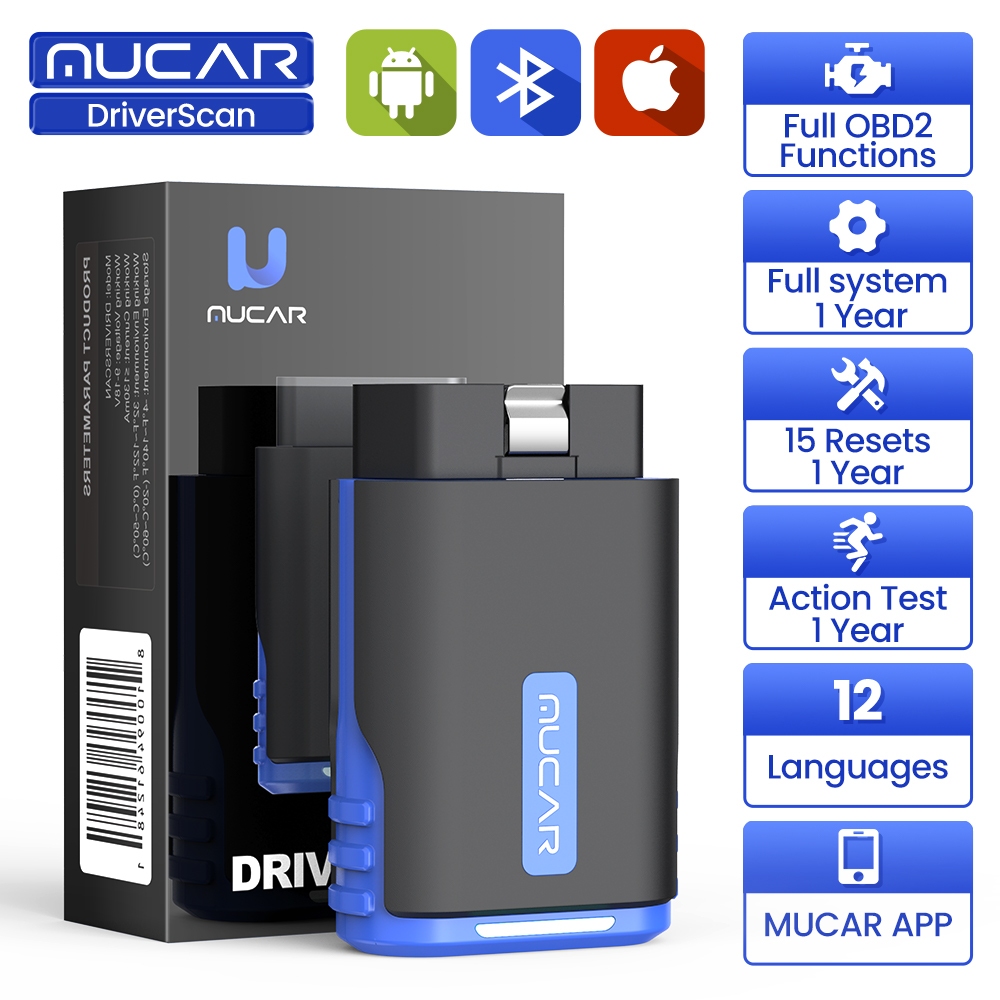.ผลิตภัณฑ์ใหม่ Mucar DriverScan Auto OBD2 เครื่องมือวินิจฉัยระบบทั้งหมดการวินิจฉัยการควบคุมแบบสองทิศทางทดสอบที่ใช้งานน้ํามัน SAS 15 รีเซ็ตสําหรับรถยนต์ทั้งหมด