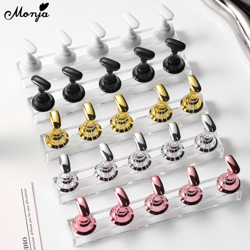 เล็บปลอมแม่เหล็ก สําหรับฝึกทําเล็บเจลยูวี แท่นวางเล็บปลอม แท่นวางเล็บpvc แท่นฝึกทำเล็บ ฐานแม่เหล็ก