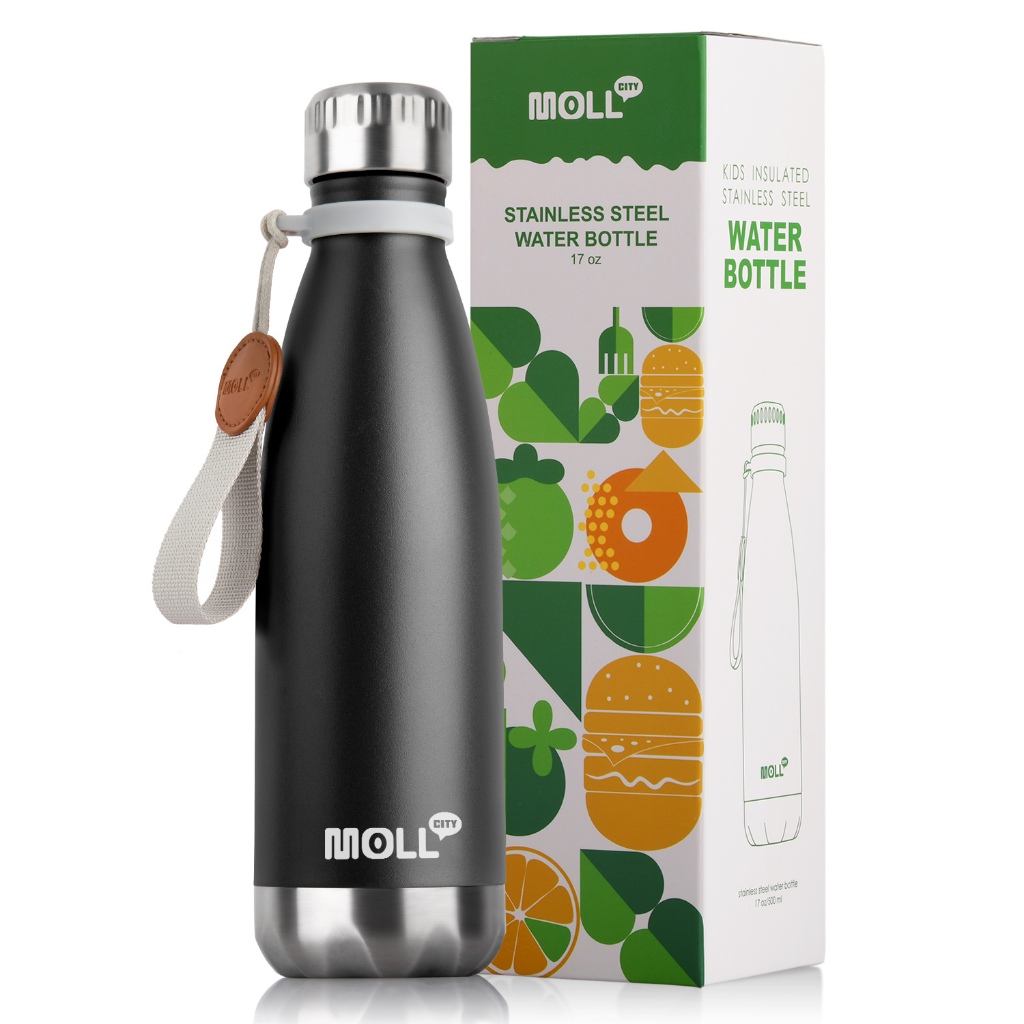 Mollcity กระติกน้ําร้อน สเตนเลส ปลอด BPA ขนาด 350มล、500มล. พร้อมหลอดดูด กันรั่ว สําหรับเด็กผู้ชาย ผู้หญิง เล่นกีฬา เดินทาง