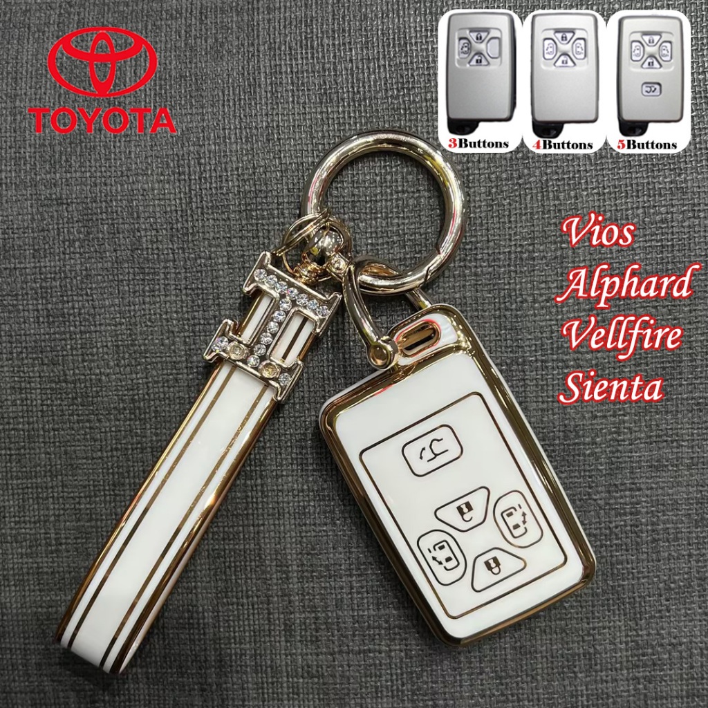 Toyota High-end 3/4/5ปุ ่ มสําหรับ Toyota Vios Alphard Vellfire Sienta พวงกุญแจ