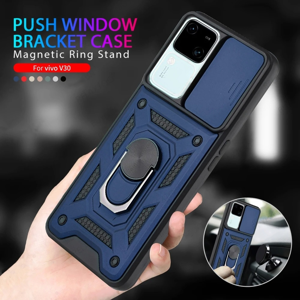 Vivo V30e 5Gเคสโทรศัพท์สําหรับVivo V30 Pro V30Pro V 30 V30e VivoV30 V70Elite V70FE 5GเกราะกันกระแทกปลอกหรูหราPushดึงสไลด์กล้องเลนส์ป้องกันHardปกหลังกรณีเชลล์