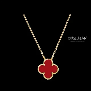 DREJEW ไทเทเนียมเหล ็ กสี ่ ใบสร ้ อยคออะคริลิคผู ้ หญิง ins high-end หรูหรา clavicle chain