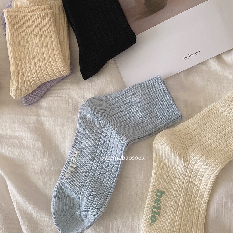 ถุงเท้ากีฬา ดูดซับเหงื่อได้ดี พิมพ์ลายตัวอักษร สีมาการอง สําหรับผู้หญิง - รูปที่ 6