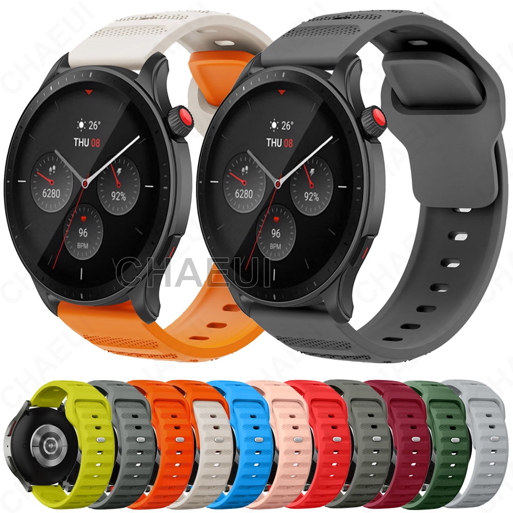 สายรัดซิลิโคนสําหรับเปลี่ยนสายรัดข้อมือสําหรับ Amazfit GTR 4 3 Pro 2 / Balance 2 / Cheetah Pro / GTR Mini / Active 2