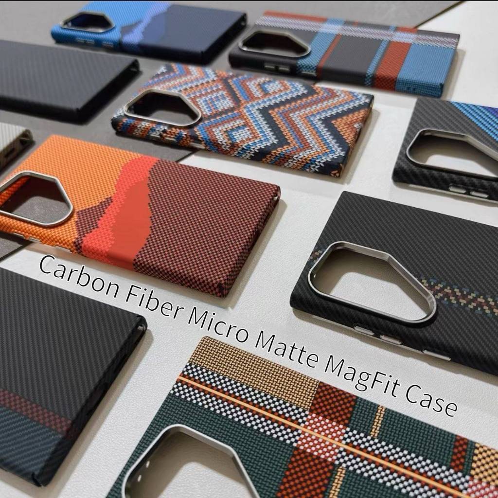 Samsung S24 Ultra โลหะแหวนกล้องคาร์บอนไฟเบอร์เนื้อ Micro Matte Hard เคสโทรศัพท์แม่เหล็กสําหรับ Galaxy S24 + S24 S23 Ultra S23 Plus S23 ฝาครอบกันกระแทก