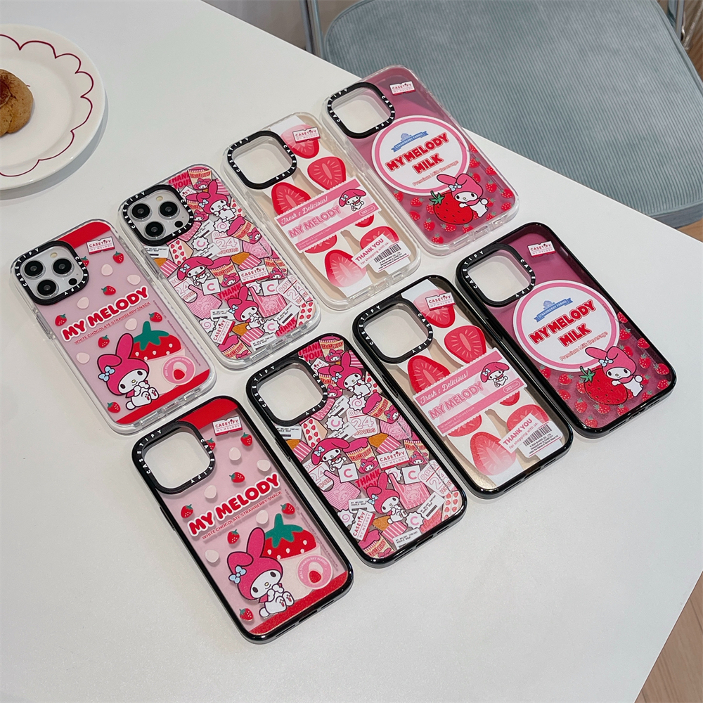 สําหรับiphone 16 15 14 Pro Maxน่ารักMelodyสติกเกอร์สําหรับiPhone 13 12 Pro Max Hard PCปกหลังกรณีiPhone 11 เคสกันกระแทกสําหรับiPhone 14 15 Plusกระจกกรณี