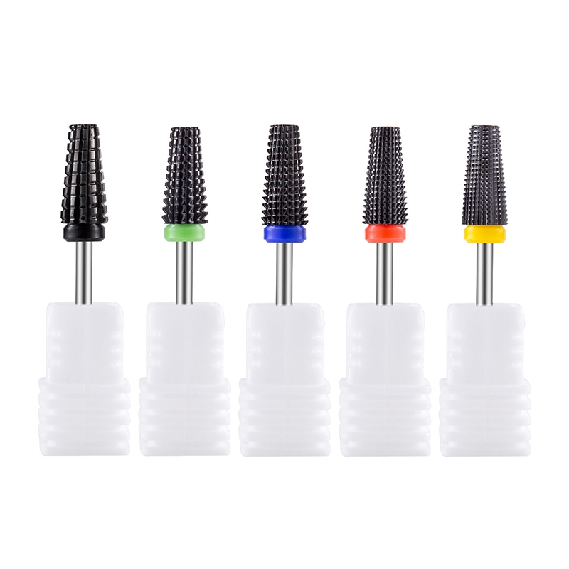 เครื่องมือเจาะเล็บ 3/32" สีม่วงทองทังสเตนบิตเล็บไฟล์ไฟฟ้าเซรามิกคาร์ไบด์เล็บเจาะบิต