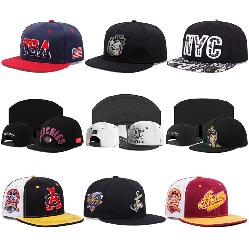 หมวก snapback เย็บปักถักร้อย vintage hip hop ผ้าฝ้าย ปรับขนาดได้ สําหรับผู้ชายผู้หญิง