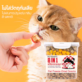 😸MIX 8 ชนิด🔥ฟรีซดรายแมว น้ำหนักสุทธิ 500 ก อกไก่ฟรีซดราย Freeze Dry Chicken ขนมฟรีซด ไก่ราย