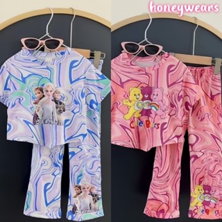 honeywears⚡️พร้อมส่ง⚡️ชุดลำลองเด็กลายการ์ตูนน่ารัก คอกลมแขนส…
