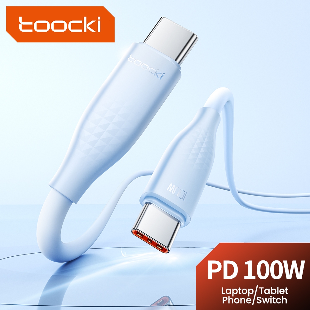 Toocki PD100W/60W ประเภท C ถึงประเภท C สายชาร ์ จเร ็ วสายเคเบิลข ้ อมูลสําหรับ CL/A-L โทรศัพท ์ มือถือ Quick Charge Wire