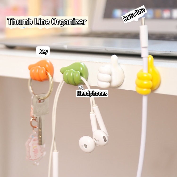 Creative Desktop สายชาร์จ traceless adhesive HUB อุปกรณ์จัดการสายเคเบิลข้อมูลที่เก็บสาย Thumb shaped Wire Holder