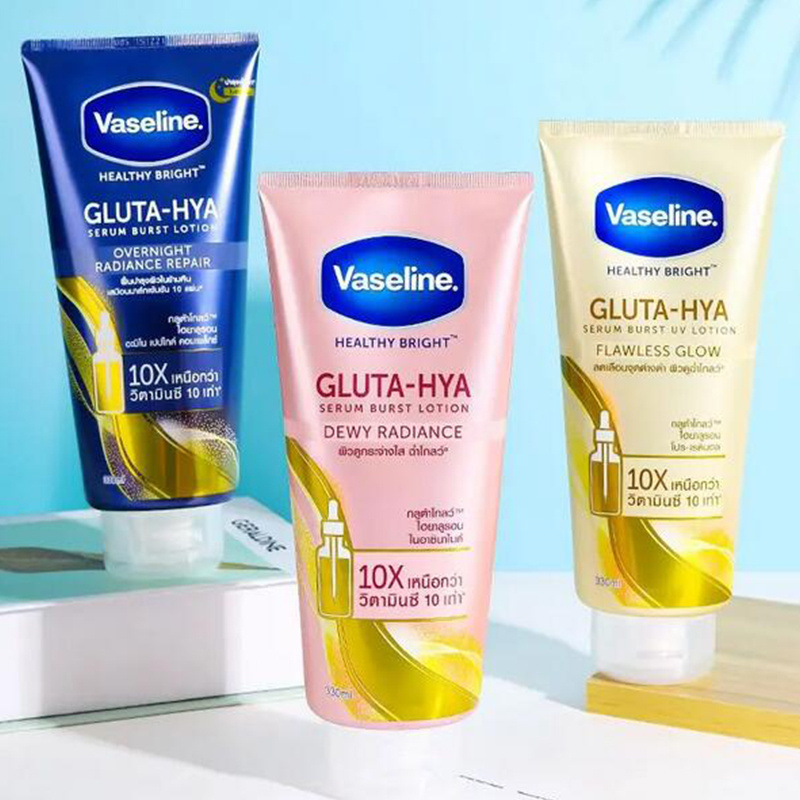 Vaseline Gulta-hya Night Whitening Body Lotion Rose Nicotinamide Moisturizing Whitening Radiance Rep