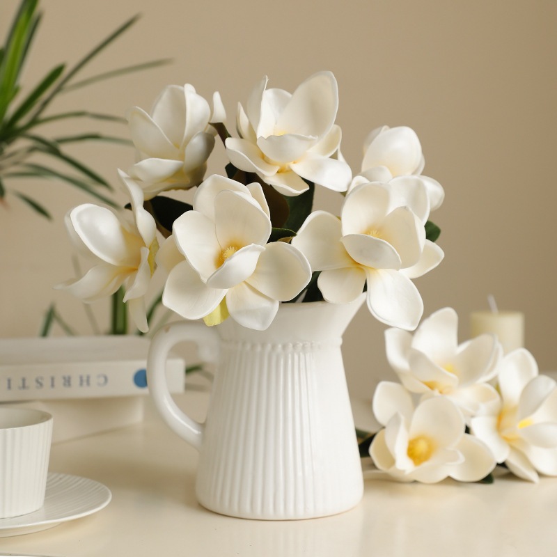 การจําลอง 3 EVA Feel Magnolia ใหม ่ จีนตกแต ่ งบ ้ านดอกไม ้ ดอกไม ้ ปลอม Magnolia ดอกไม ้ จําลอง