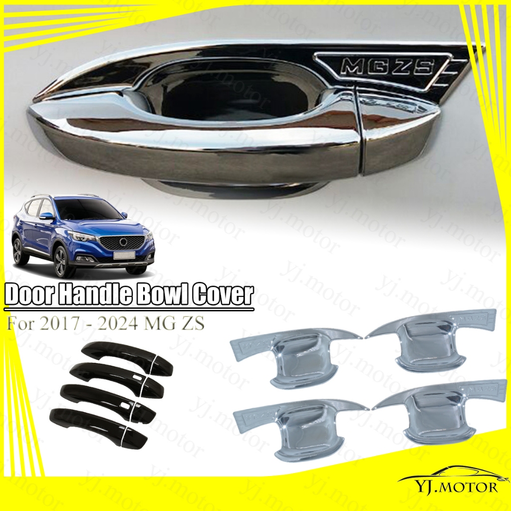 สําหรับ 2017 - 2024 MG ZS ประตูชามโรงรถ MG ZS EV ฝาครอบมือจับประตู ABS คาร์บอนไฟเบอร์รูปแบบ Protector อุปกรณ์เสริมภายนอก
